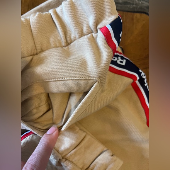 Reebok Classic VTG Spellout Pants Sweats SZ(M) Adult Tan Snap Zip - Picture 7 of 8
